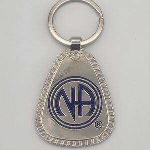 Silver and Blue Keychain with Logo NA